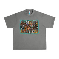 Bucking Bronco Rodeo Revolver Western Background Urban Heavy Tee | Teevron