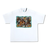 White bucking bronco rodeo revolver western background Urban Heavy Tee - AdoDesignShop