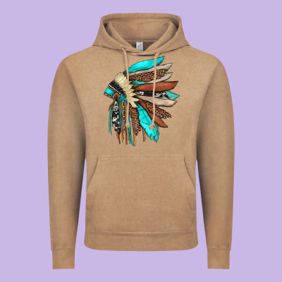 Indian Headdress Vintage Hoodie Designed By Jahusdesignshop