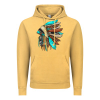 Vintage Mustard indian headdress Vintage Hoodie - JahusDesignShop