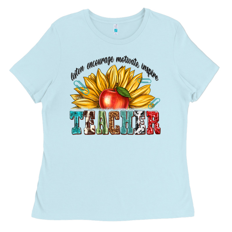 Teacher With Sunflower Ladies Tee by texasbilliewilder | Teevron