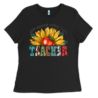 Black teacher with sunflower Ladies Tee - texasbilliewilder