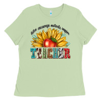 Matcha teacher with sunflower Ladies Tee - texasbilliewilder