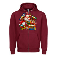 Burgundy christmas cassette tapes Zipper Hoodie - MaliasSmallBusiness