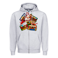 Heather Grey christmas cassette tapes Zipper Hoodie - MaliasSmallBusiness