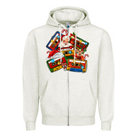 Oatmeal Heather christmas cassette tapes Zipper Hoodie - MaliasSmallBusiness
