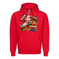 Red christmas cassette tapes Zipper Hoodie - MaliasSmallBusiness