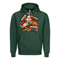 Sports Green christmas cassette tapes Zipper Hoodie - MaliasSmallBusiness