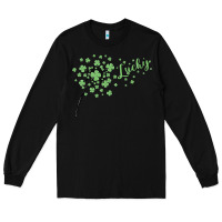 Black four leaf clover Long Sleeve Tee - MaliasSmallBusiness