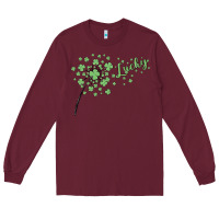 Burgundy four leaf clover Long Sleeve Tee - MaliasSmallBusiness