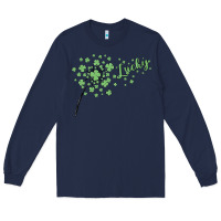 Navy four leaf clover Long Sleeve Tee - MaliasSmallBusiness