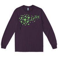 Plum four leaf clover Long Sleeve Tee - MaliasSmallBusiness