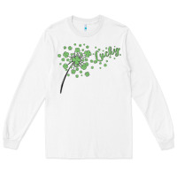 White four leaf clover Long Sleeve Tee - MaliasSmallBusiness