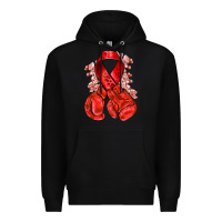 Black Red ribbon with boxing gloves Premium Hoodie - NancyCooperArtShop