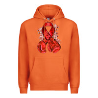 Carrot Red ribbon with boxing gloves Premium Hoodie - NancyCooperArtShop