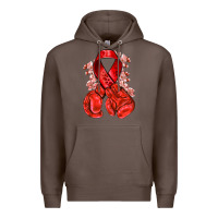 Coffee Red ribbon with boxing gloves Premium Hoodie - NancyCooperArtShop