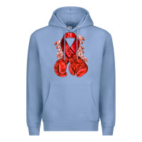 Colony Blue Red ribbon with boxing gloves Premium Hoodie - NancyCooperArtShop