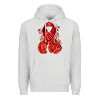 Red Ribbon With Boxing Gloves Premium Hoodie | Teevron