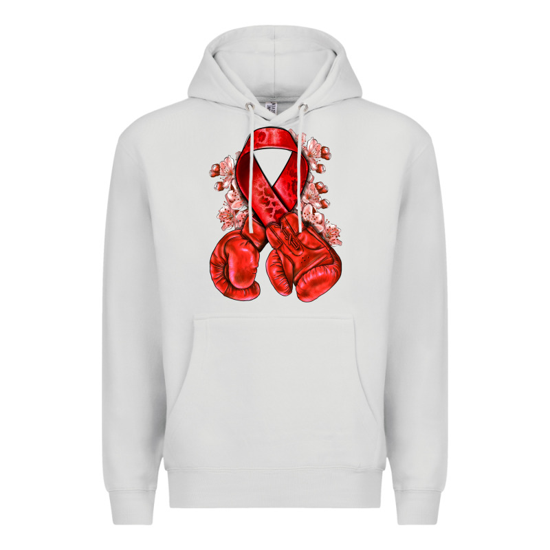 Red Ribbon With Boxing Gloves Premium Hoodie by NancyCooperArtShop | Teevron