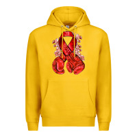 Lemon Red ribbon with boxing gloves Premium Hoodie - NancyCooperArtShop