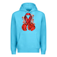 Ocean Blue Red ribbon with boxing gloves Premium Hoodie - NancyCooperArtShop