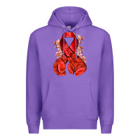 Purple Red ribbon with boxing gloves Premium Hoodie - NancyCooperArtShop