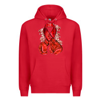 Red Red ribbon with boxing gloves Premium Hoodie - NancyCooperArtShop
