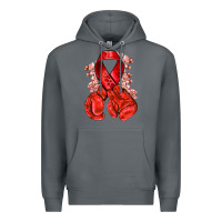 Rock Red ribbon with boxing gloves Premium Hoodie - NancyCooperArtShop