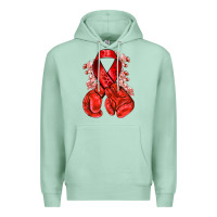 Seafoam Red ribbon with boxing gloves Premium Hoodie - NancyCooperArtShop