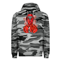Slate Camo Red ribbon with boxing gloves Premium Hoodie - NancyCooperArtShop