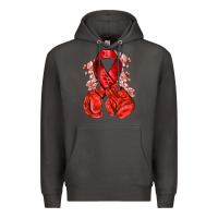 Smoke Red ribbon with boxing gloves Premium Hoodie - NancyCooperArtShop