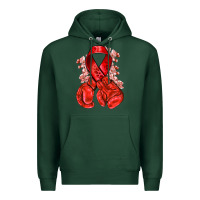 Sports Green Red ribbon with boxing gloves Premium Hoodie - NancyCooperArtShop
