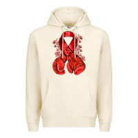 Tofu Red ribbon with boxing gloves Premium Hoodie - NancyCooperArtShop
