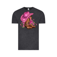 Vintage Black valentines day boots cowgirl hat and roses Vintage Tee - AdoDesignShop
