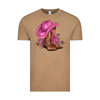 Vintage Coffee valentines day boots cowgirl hat and roses Vintage Tee - AdoDesignShop