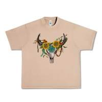 Burro boho bullskull with sunflower and gemstone Urban Heavy Tee - Artiststas