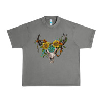 Tornado boho bullskull with sunflower and gemstone Urban Heavy Tee - Artiststas