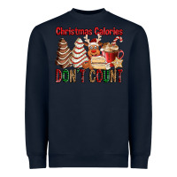 Navy Christmas Calories don't count Christmas tree cake Heavyweight Sweatshirt - Jasminsmagicworld
