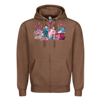 Chestnut Unicorn Coffee Cups Zipper Hoodie - MaliasSmallBusiness