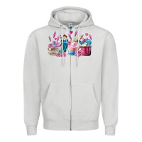 Dove Grey Unicorn Coffee Cups Zipper Hoodie - MaliasSmallBusiness
