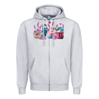 Heather Grey Unicorn Coffee Cups Zipper Hoodie - MaliasSmallBusiness