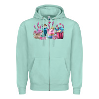 Seafoam Unicorn Coffee Cups Zipper Hoodie - MaliasSmallBusiness