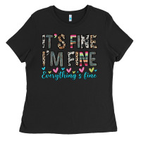 Black it s fine i m fine everything s fine Ladies Tee - Zillion Design Studio