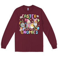Burgundy easter  with my gnomies Long Sleeve Tee - MaliasSmallBusiness