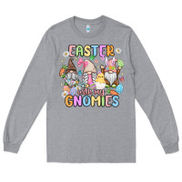 Heather Grey easter  with my gnomies Long Sleeve Tee - MaliasSmallBusiness