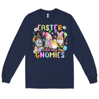 Navy easter  with my gnomies Long Sleeve Tee - MaliasSmallBusiness