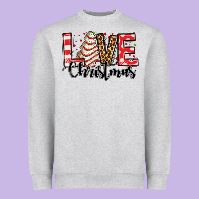 Love Christmas Tree Cake Heavyweight Sweatshirt Designed By Jasminsmagicworld
