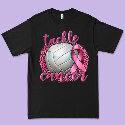 Tackle Cancer Volleyball Premium Tee Designed By Texasbilliewilder