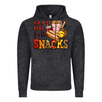 Vintage Black i'm just here for the snacks softball Vintage Hoodie - Jasminsmagicworld