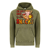 Vintage Olive i'm just here for the snacks softball Vintage Hoodie - Jasminsmagicworld